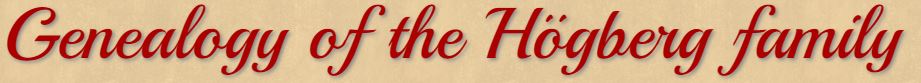 Genealogy of the Hogberg family